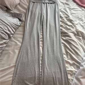 Elegant Gray Women's Wide-Leg Pants